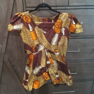 Gorgeous African Print Top with Headwrap
